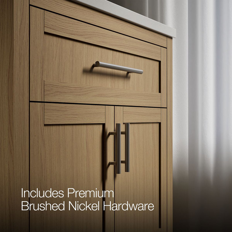 31" Single Bathroom Vanity Set, White, Light Oak, 31"