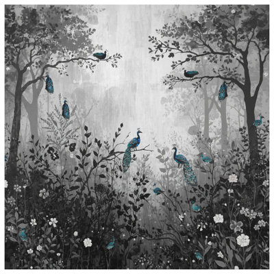 Édredon Peacocks In Forest