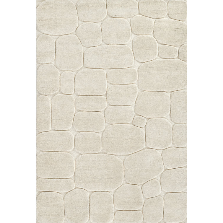 Aelin Pebble Hand Tufted Wool Ivory Area Rug