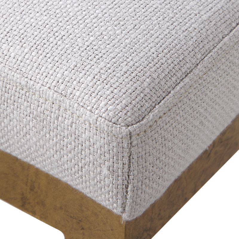 Ivanna Upholstered Stool with Metal Frame, Gold