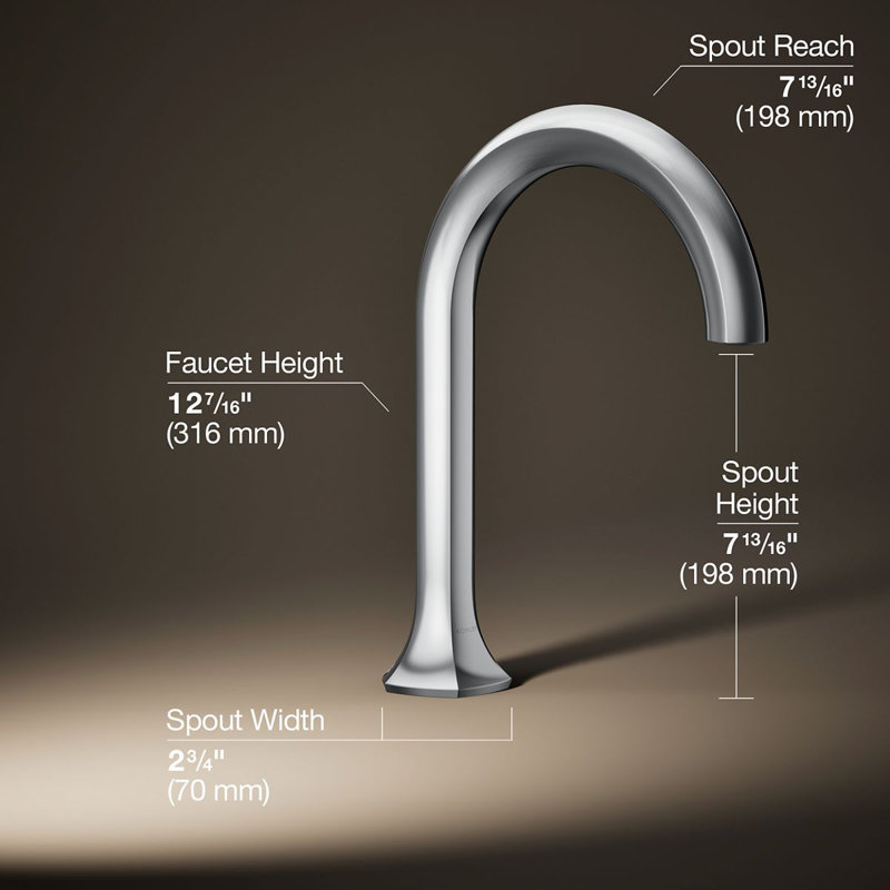 Occasion Deck-Mount Bath Spout With Cane Design, Polished Chrome