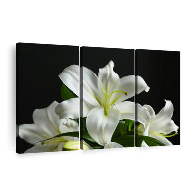 «Fresh White Lilies», 3 pièces sur toile