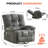 Gray Fabric Swivel Manual Recliner With Massage And USB Port-1070338461