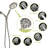 7 Handheld Shower In Brushed Nickel - 4.7" Head, 59" Stainless Steel Hose, Adjustable Holder For Customized Showering Hand With 7 Spray Modes Gel Nozzle Relaxing Satisfaction