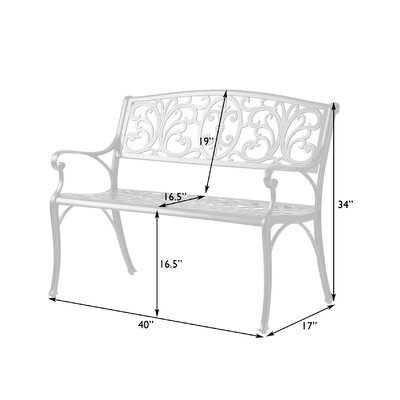 Fleur De Lis Living Cecilia Metal Outdoor Bench & Reviews | Wayfair