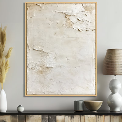 Soft Beige Plaster Paint Layers III - Beige Minimalist Canvas Wall Art