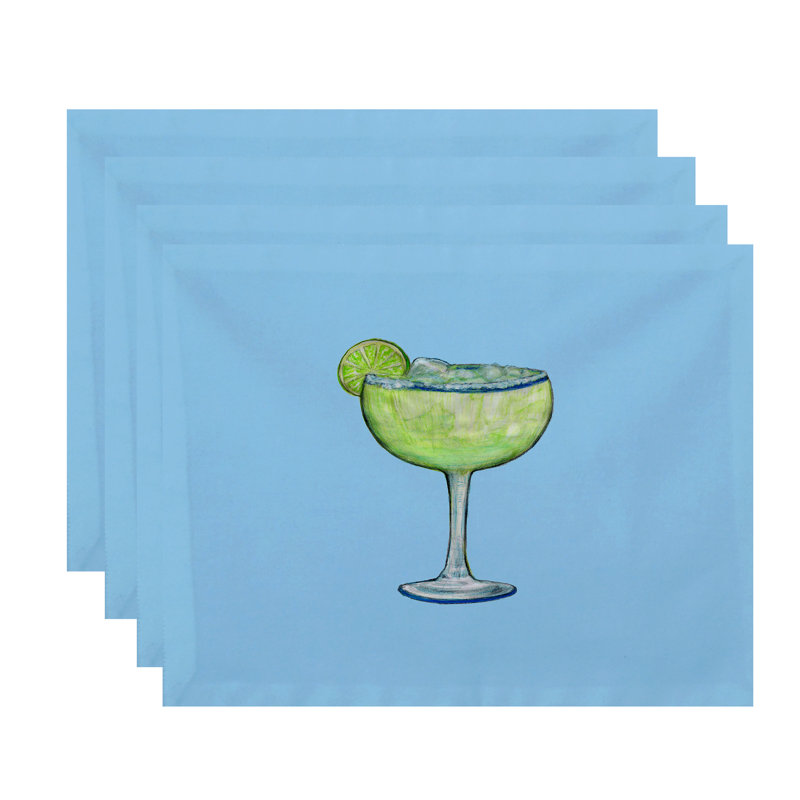 Josefien Polyester Food & Drink Rectangle Placemat, Pale Blue