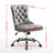 Light Blue Office Chair, Modern Chenille Upholstered Tufted Button Home Office Chair, With Chrome Metal Base, Adjustable Desk Chair Swivel Office Chair-1194598394
