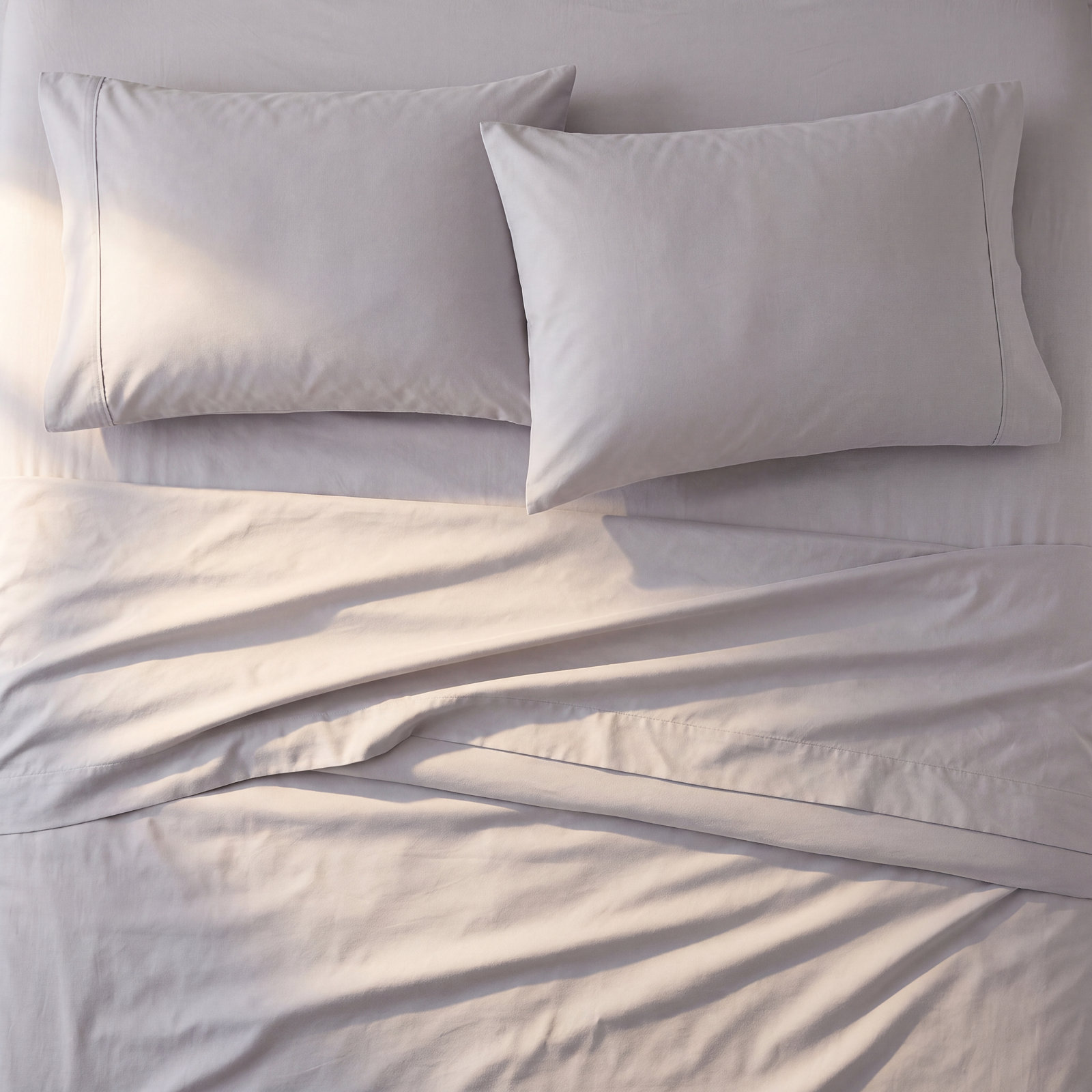 Performance Cotton Pillowcase, King, Light Gray