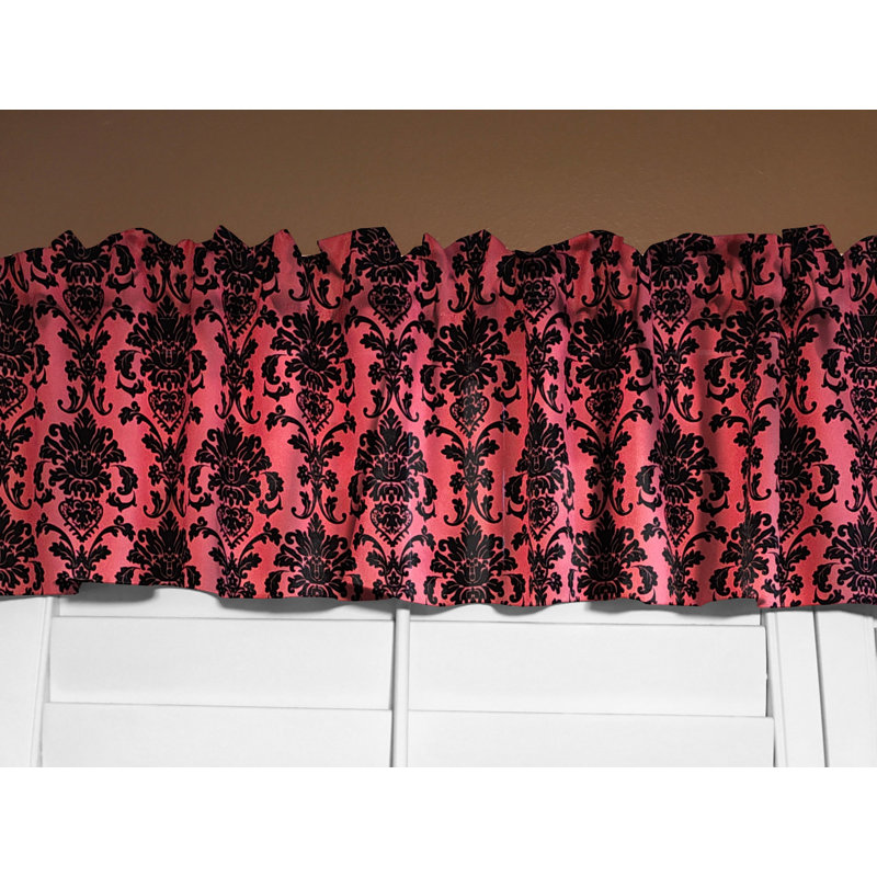 Cantonnière florale en damas 58 po, L 58 po x L 14 po, Corail