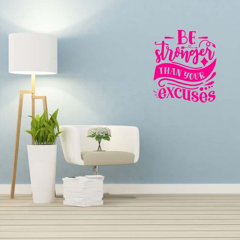 Text & Numbers Non-Wall Damaging Wall Decal, Hot Pink, 17.25" H x 15" W