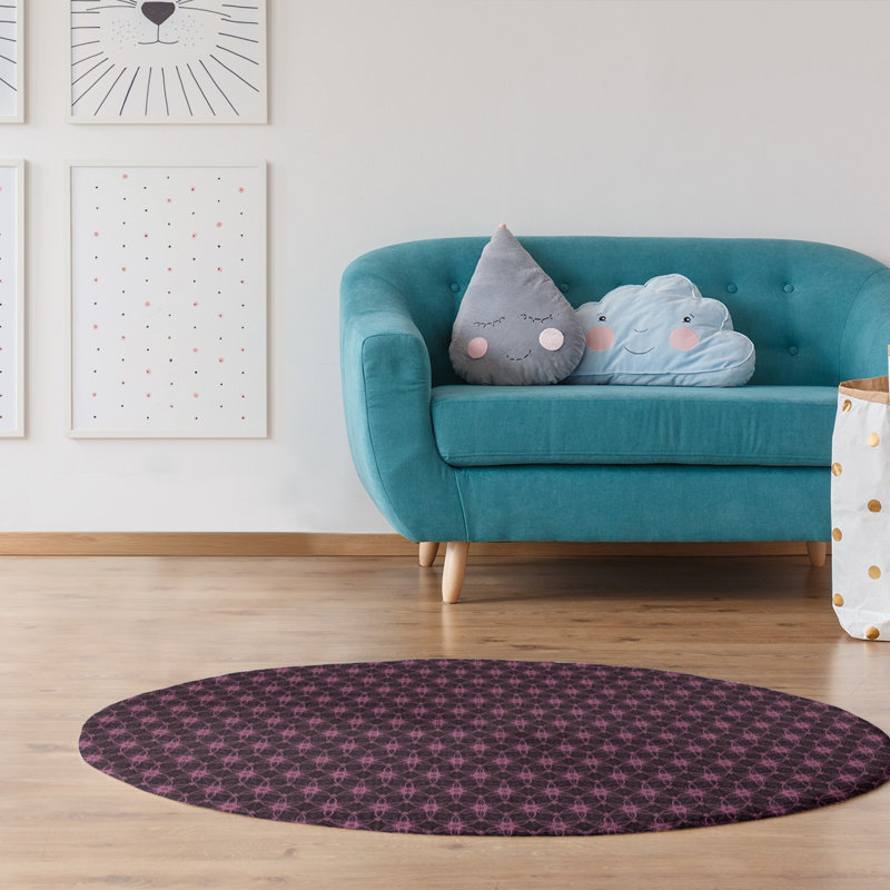 Tapis noir à cercles ornés classiques, Rectangle 2 pi x 3 pi