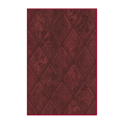 Tapis géométrique rouge foncé