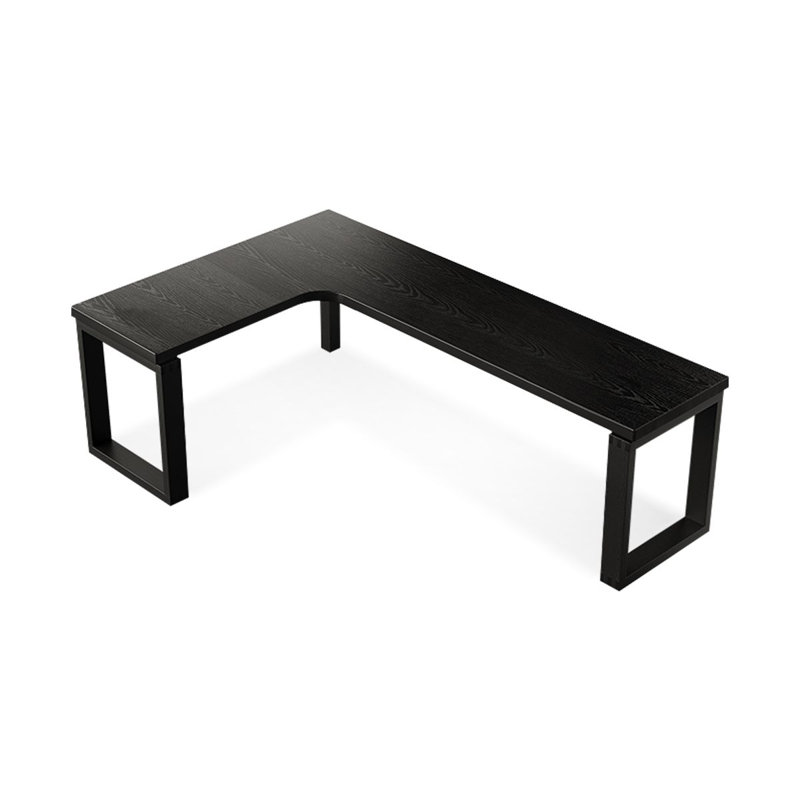 + Black L-Shaped Solid Wood desk, Left Hand Return, 29.53" H x 86.61" W x 55.12" D