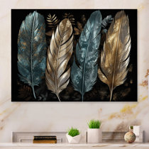 Gold Tipped Feathers Art: Canvas Prints, Frames & Posters