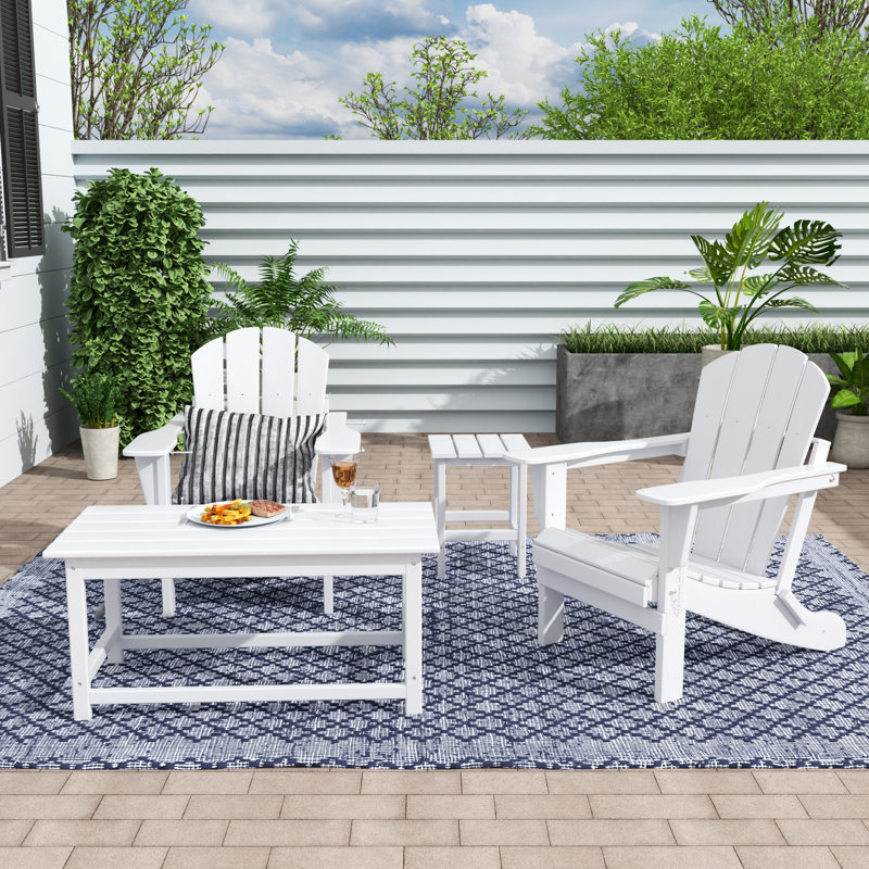 Laguna Foldable Outdoor Adirondack Chair, White