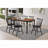 Dining Table Walnut Wood Black Metal Frame