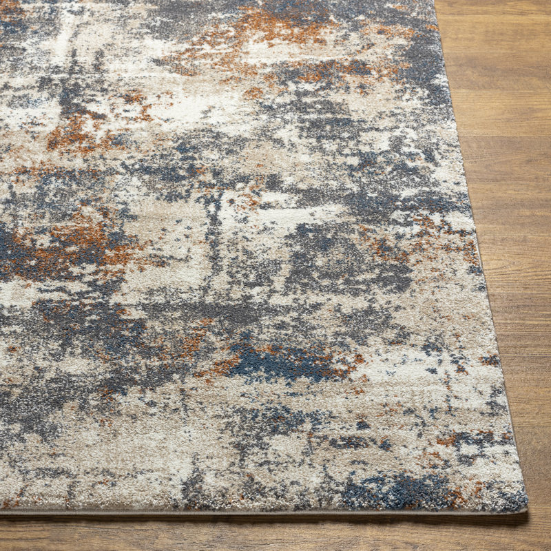 Tapis abstrait tissé à la machine Nalana, Rectangle 8 pi 10 po x 12 pi 1 po