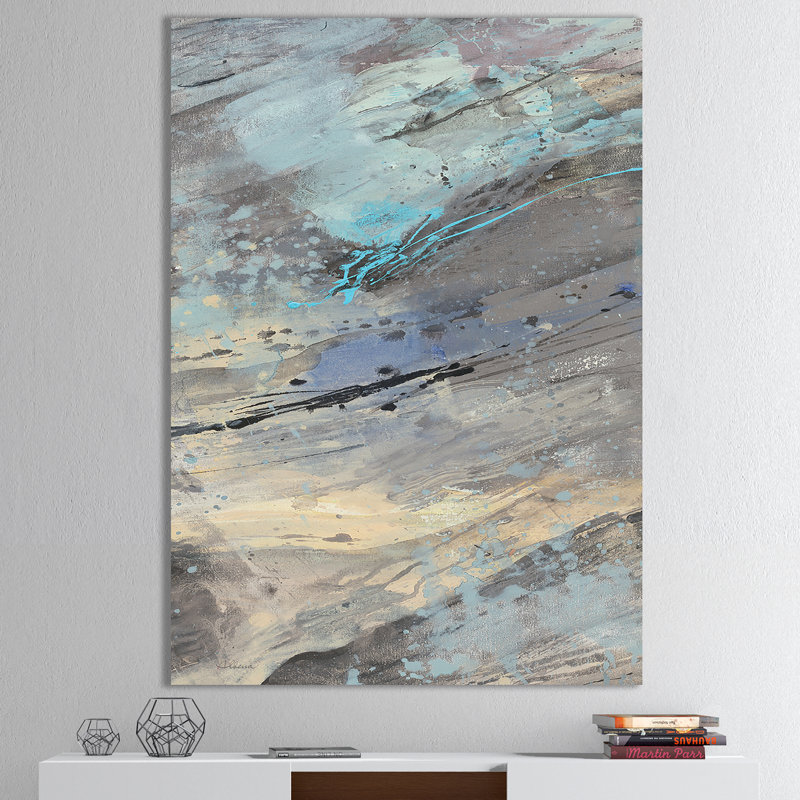 Panneau bleu sarcelle de roche I - reproduction d'art sur toile tendue, H 40 po x l 30 po x 1,5 po