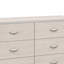 Commode large Fezi, 6 tiroirs, poignées en acier argenté, gris poussiéreux