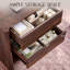 Table de chevet moderne de 25 po avec station de charge Bolanos, table de chevet en bois avec 2 tiroirs de rangement et tablette ouverte, conception d'angle arrondi pour la chambre à coucher-123027690-129683576