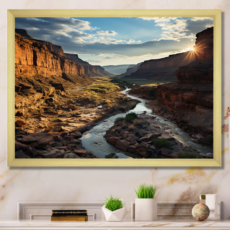 Canyon Canyon III sur toile, H 34 po x l 44 po x P 1,5 po, Encadrement doré