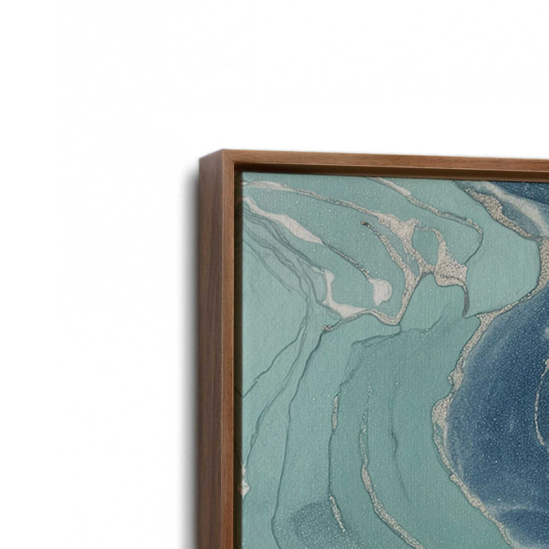 «Shell Yeah Calm», ensemble de 4 impressions, 48 po x 32 po, Toile avec cadre, Noyer