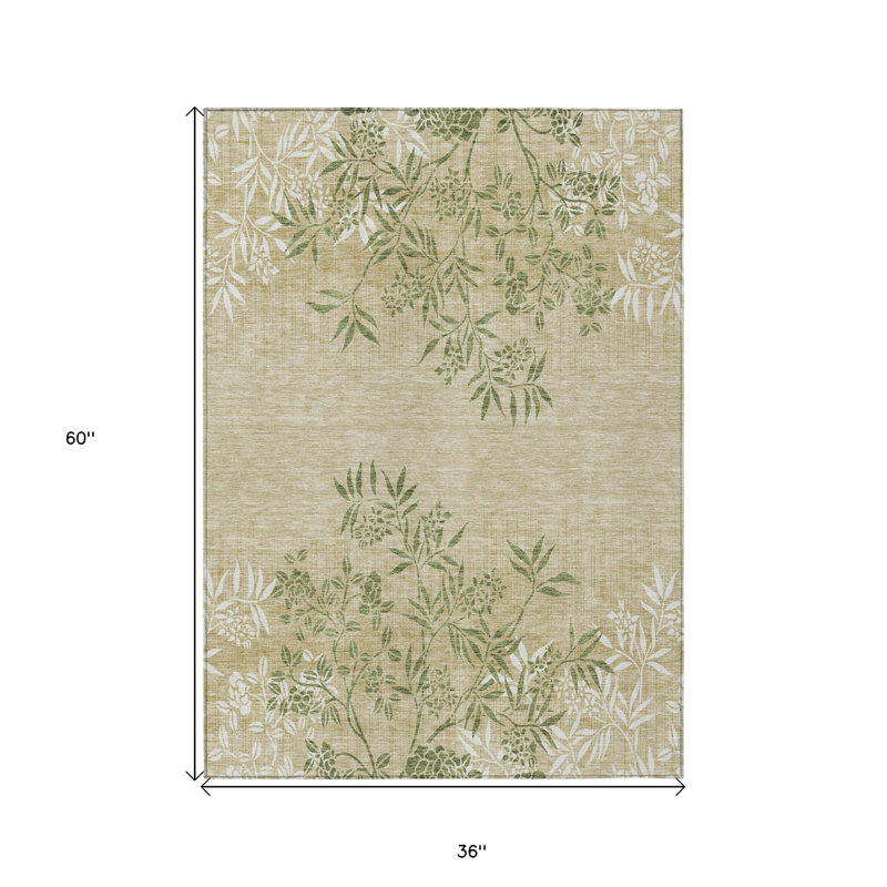 Tapis lavable intérieur / extérieur ivoire 3 pi x 5 pi