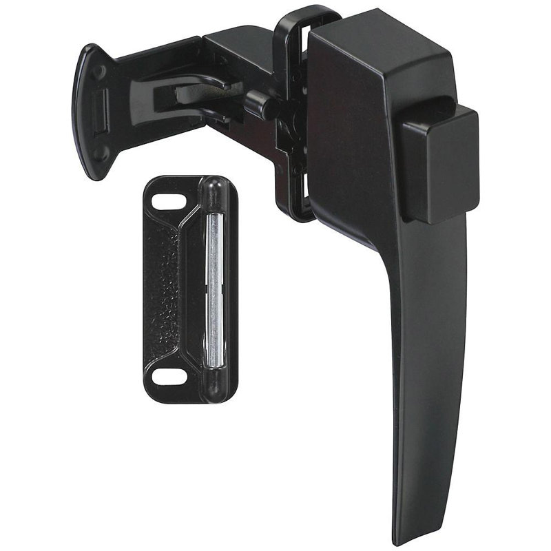 Loquet à bouton-poussoir sans clé, Blanc, H 2 po x l 4,5 po x P 9,5 po