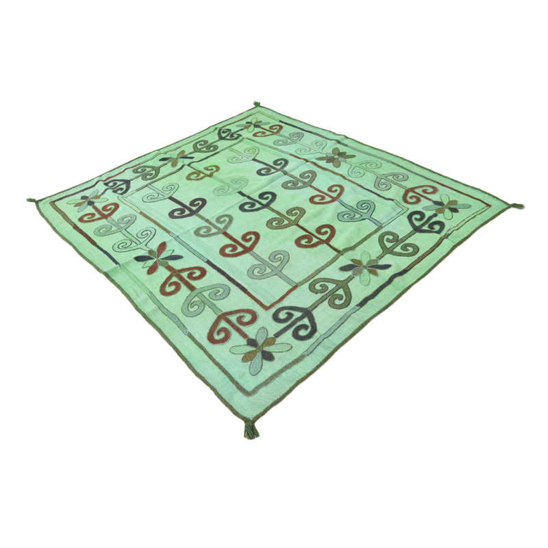 6 Ft Square Perry Light Green Rug
