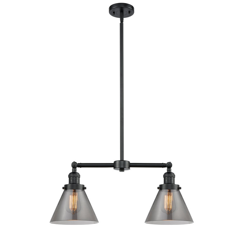 Callahan 2 - Light Kitchen Island Pendant, 6 Watt Vinage LED Bulb, Smoked, Oil Rubbed Bronze