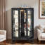 Vitrine avec intérieur éclairé, charme rétro et poignée en métal pour mettre en valeur le système d'affichage rétro américain, tablettes polyvalentes