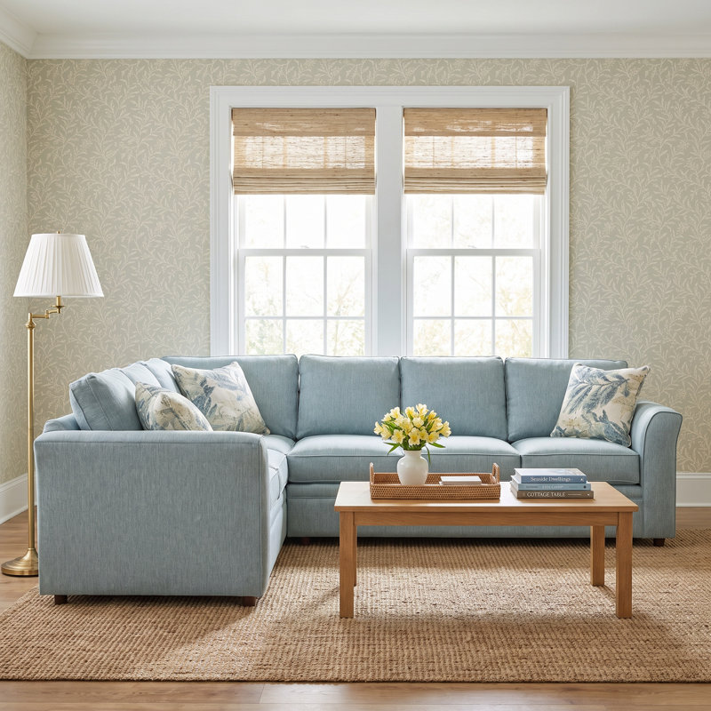 Northfield Two-Piece L Sectional With Queen Sleeper, Left Hand Facing, Vanilla Crypton Performance; 0822-91