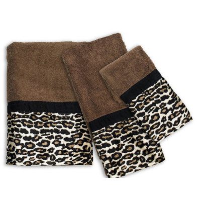 Ensemble de serviette 3 pièces wild safari 100% coton Kamila