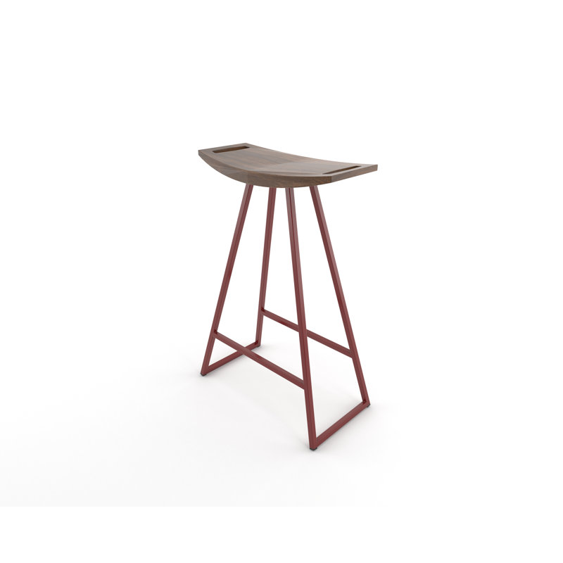 Tabouret de comptoir 24 po Roberts, Noyer, Rouge sang