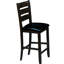Counter Height Chairs   Of 2 , Finish & Black Faux Leather, Comfortable Foam Seat, Traditional Back Design, And Framework, Teepee 2 Chairs, Leather Upholstery, Cushioned Timeless Back, Stable Body,