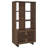 Rodger Walnut 3-Shelf Cabinet Bookcase