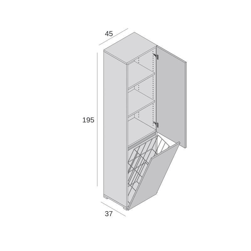 Arielle Manufactured Wood Wardrobe, White
