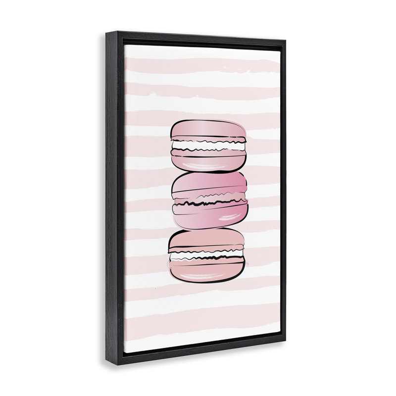 Toile flottante encadrée «Macushons rosés» par Martina Pavlova, H 25 po x l 17 po, Cadre flottant noir de jais