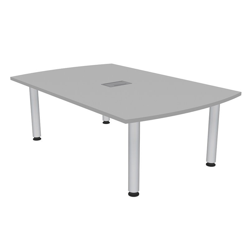 Table de conférence Arc, Argent argent, L 72 po x l 48 po, Brouillard gris