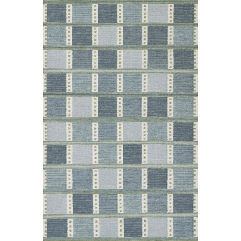 Tapis géométrique en laine et en coton tissé à la main Freya, Rectangle de 5 pi x 8 pi