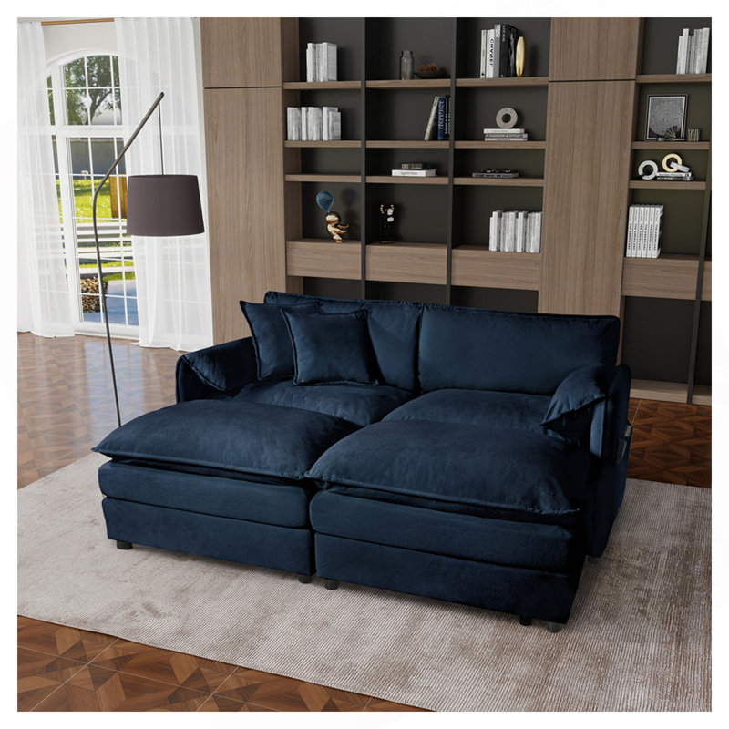 Canapé-lit modulaire surdimensionné à sièges profonds avec repose-pieds et coussins moelleux, canapé-lit modulaire pour salon, appartement, combinaison de bricolage en chenille