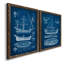 «Antique Ship Blueprint I», ensemble de 2 reproductions d'art sur toile-1902531174-1902531175