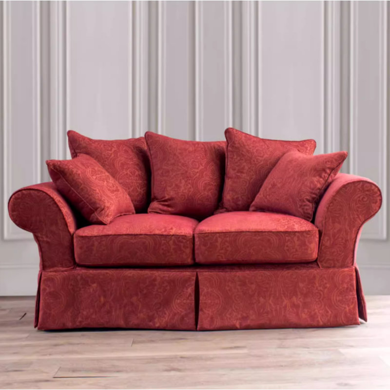 Simple Red Casual Sofa, 35.43" H x 68.9" W x 36.22" D