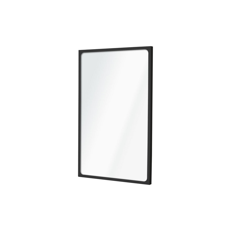 Modern Decorative Mirror with Black MDF Frame, 11.8 x 19.7 inches | Durable Glass Mirror, Frame Thickness: 0.8 inches | Elegant Solid Color Design for Home Decor, Perfect for Living Room & Bedroom