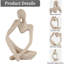 Figurine de collection abstraite en grès en résine de style penseur sculpté, bureau à domicile, bibliothèque (petit grès, à gauche)