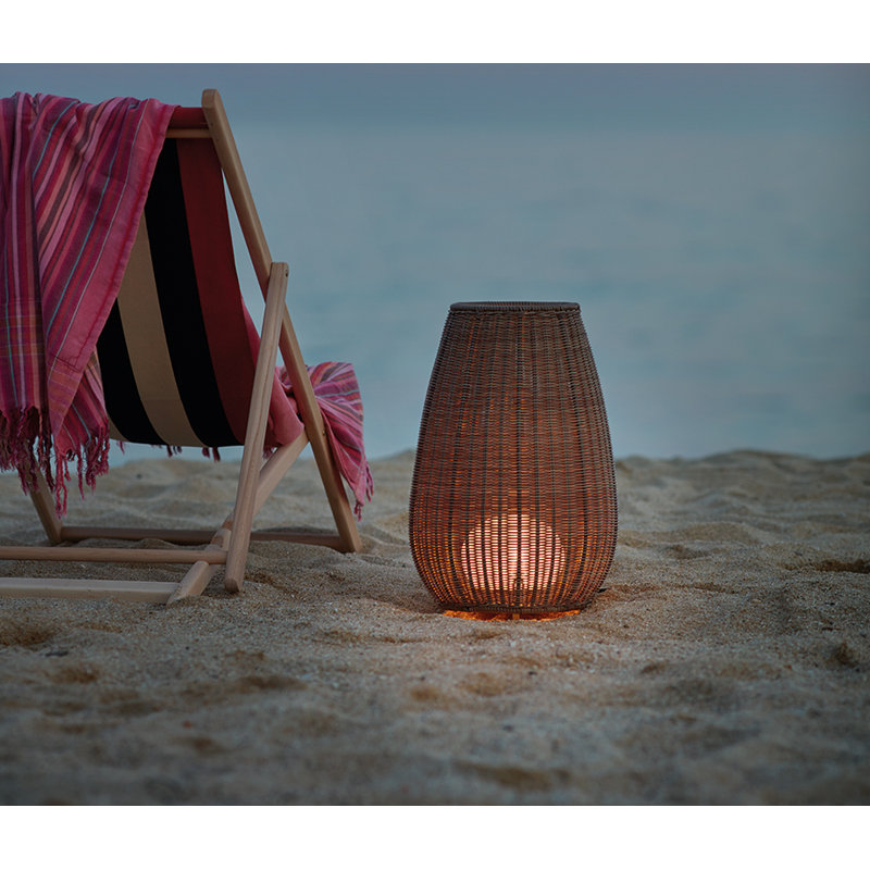 Amphora LED Floor Lamp, Rattan Brown