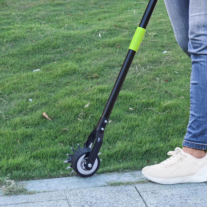 Limoneuse à roue rotative, déligneuse manuelle avec longue poignée réglable pour l'aménagement paysager, le jardin, la cour