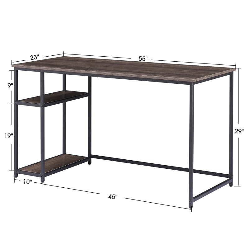 Computer Desk With Shelves, PC Laptop Table Desk with Storage