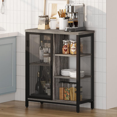 Armoire à café pour les boissons alcoolisées, petite armoire de rangement pour la cuisine à domicile, buffet de style campagnard, armoires à whisky pour salle à manger (2 portes)